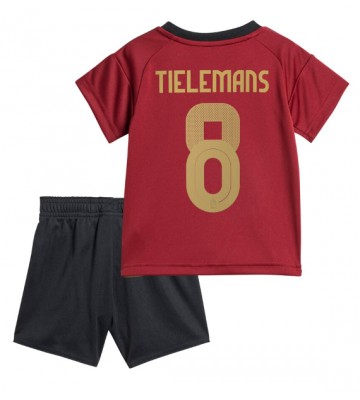 Belgien Youri Tielemans #8 Hemmatröja Barn EM 2024 Kortärmad (+ Korta byxor)